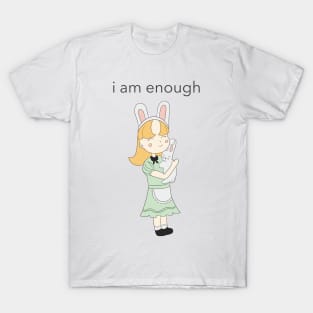 Cute Girl with Bunny Inspirational Affirmation T-Shirt
